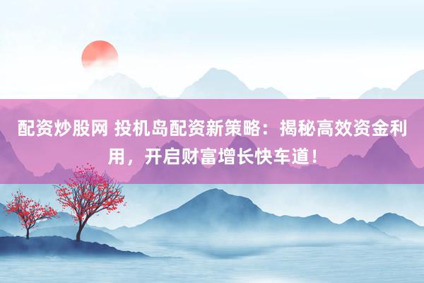 配资炒股网 投机岛配资新策略：揭秘高效资金利用，开启财富增长快车道！