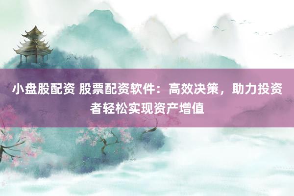 小盘股配资 股票配资软件：高效决策，助力投资者轻松实现资产增值