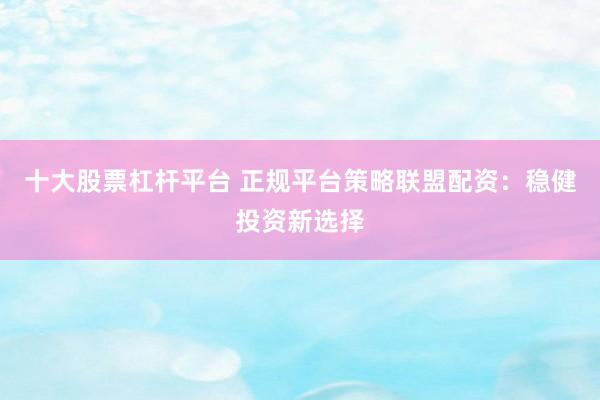 十大股票杠杆平台 正规平台策略联盟配资：稳健投资新选择