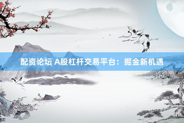 配资论坛 A股杠杆交易平台：掘金新机遇