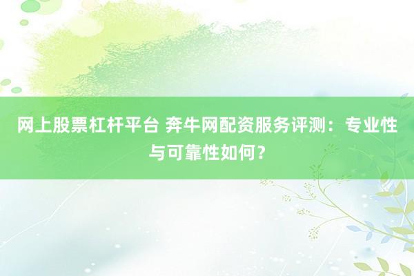 网上股票杠杆平台 奔牛网配资服务评测：专业性与可靠性如何？