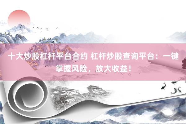 十大炒股杠杆平台合约 杠杆炒股查询平台：一键掌握风险，放大收益！