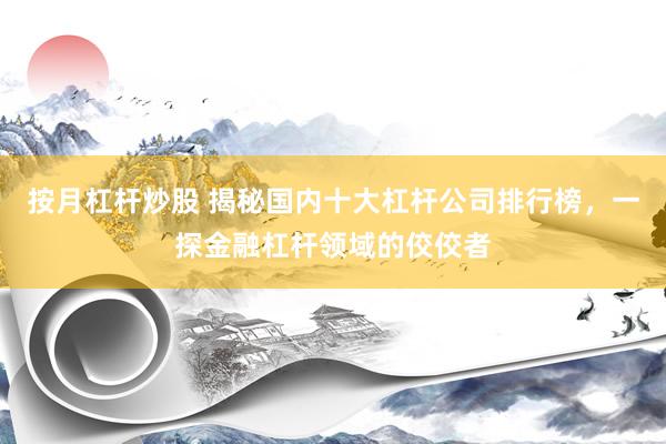 按月杠杆炒股 揭秘国内十大杠杆公司排行榜，一探金融杠杆领域的佼佼者