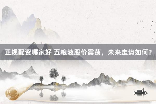 正规配资哪家好 五粮液股价震荡，未来走势如何？